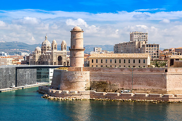 Image showing Saint Jean Castle and Cathedral de la Major  in Marseille