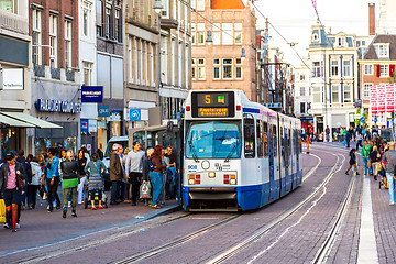 Image showing Tram in Amsterdam, Netherlands