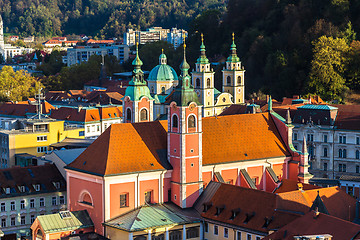 Image showing Aerial view of Ljubljana in Slovenia