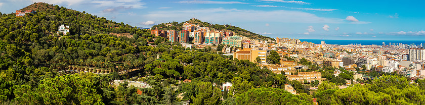 Image showing Panoramic view of Barcelona