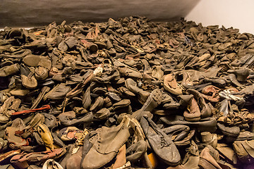Image showing Boots of victims in Auschwitz