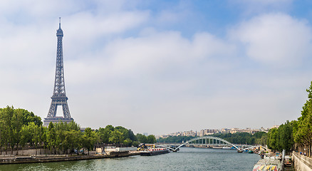 Image showing Seine in Paris and Eiffel tower