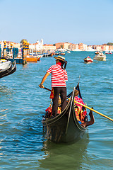 Image showing Gondola on Canal Grande in Venice