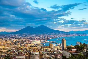 Image showing Napoli  and mount Vesuvius in  Italy