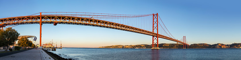 Image showing Rail bridge  in Lisbon, Portugal.