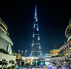 Image showing View on Burj Khalifa, Dubai, UAE, at night