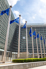 Image showing European flags  in Brussels