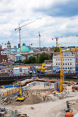 Image showing Aerial view building site of Berlin