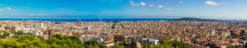 Image showing Panoramic view of Barcelona