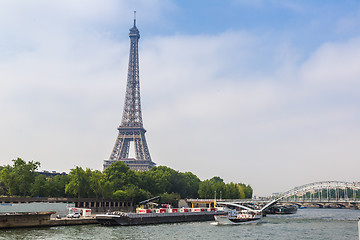 Image showing Seine in Paris and Eiffel tower