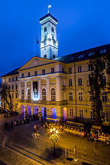 Image showing Rynok Square in Lviv at night