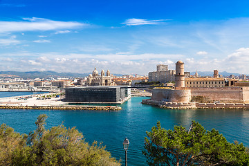 Image showing Saint Jean Castle and Cathedral de la Major  in Marseille