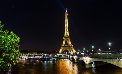 Image showing Eiffel Tower at sunset in Paris