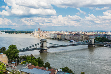 Image showing Chain Bridge and Hungarian Parliament, Budapest, Hungary