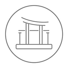 Image showing Torii gate line icon.