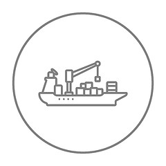 Image showing Cargo container ship line icon.