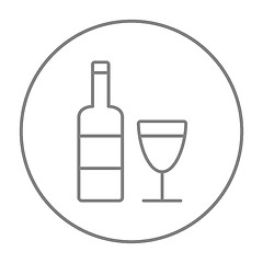 Image showing Bottle of wine line icon.