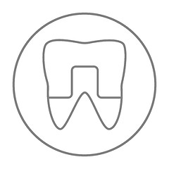 Image showing Crowned tooth line icon.