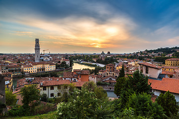 Image showing Verona at sunset in Italy