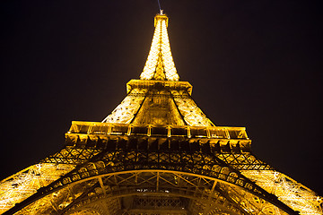 Image showing Eiffel Tower at nigh in Paris