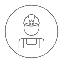 Image showing Coal miner line icon.