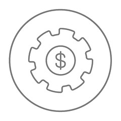 Image showing Gear with dollar sign line icon.