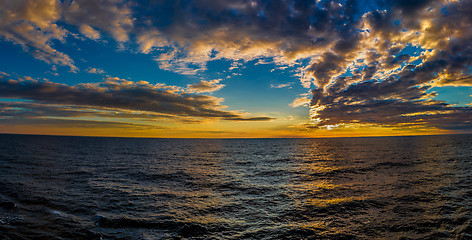 Image showing Dubai sea and beach, beautiful sunset at the beach