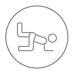 Image showing Man exercising buttocks line icon.