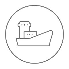 Image showing Cargo container ship line icon.