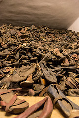 Image showing Boots of victims in Auschwitz