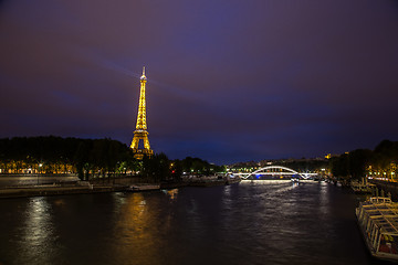 Image showing Eiffel Tower at sunset in Paris