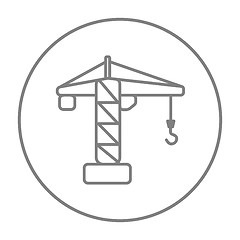 Image showing Construction crane line icon.