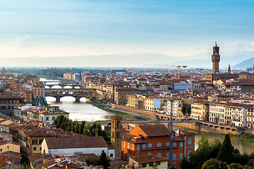 Image showing Panoramic sunset Florence