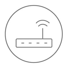 Image showing Wireless router line icon.