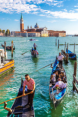 Image showing Gondola on Canal Grande in Venice