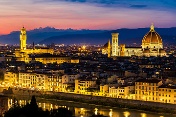 Image showing Panoramic sunset Florence