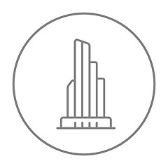 Image showing Skyscraper office building line icon.