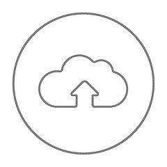 Image showing Cloud with arrow up line icon.