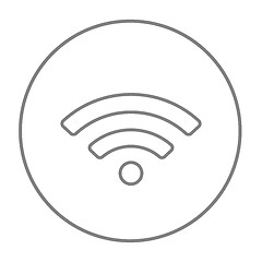 Image showing Wifi sign line icon.