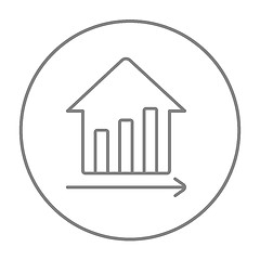 Image showing Graph of real estate prices growth line icon.