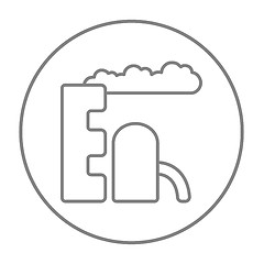 Image showing Refinery plant line icon.