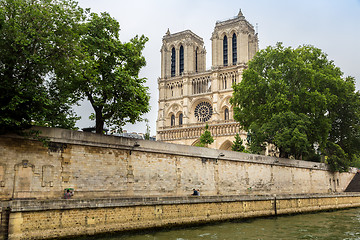 Image showing Seine and Notre Dame de Paris