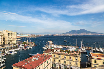 Image showing Napoli  and mount Vesuvius in  Italy