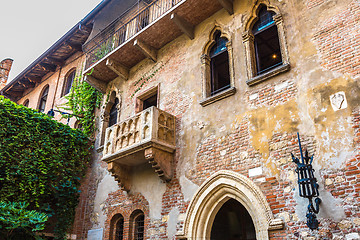 Image showing Romeo and Juliet  balcony  in Verona