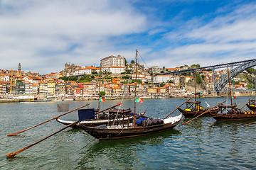 Image showing Porto and old  traditional boats