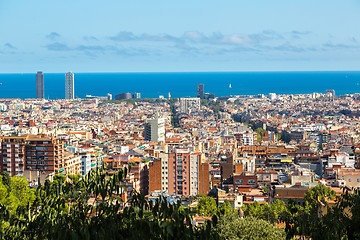 Image showing Panoramic view of Barcelona