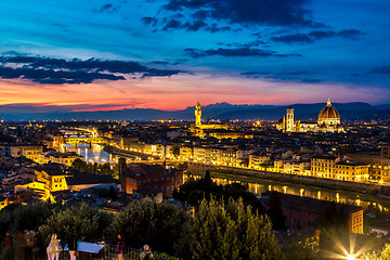 Image showing Panoramic sunset Florence