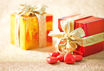 Image showing presents and hearts