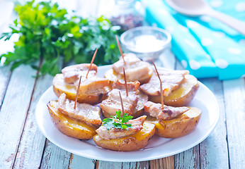 Image showing baked potato with lard