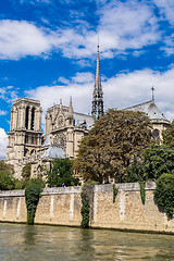 Image showing Seine and Notre Dame de Paris